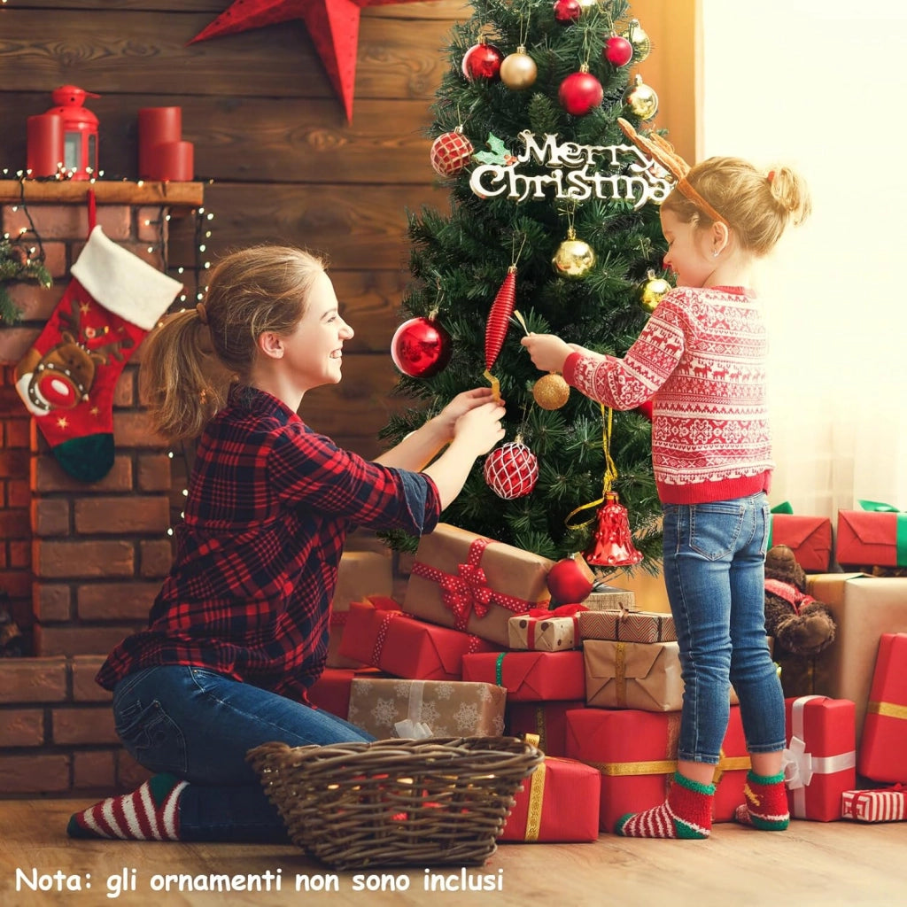 Albero di Natale 120 cm, Albero di Natale Artificiale Finto Pre-illuminato in Vaso con 100 Luci LED, Timer, 3 Modalità di Illuminazione, 160 Punte, Decorazione Natalizia da Interno