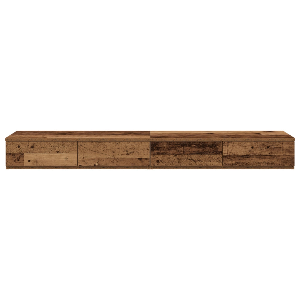 Cassetti per letto  in legno vecchio 135x36,5x16,5 cm in legno ingegnerizzato