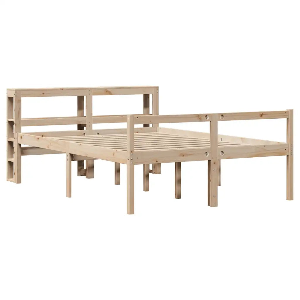 Letto per Anziani con Testiera 120x190 cm Legno Massello Pino
