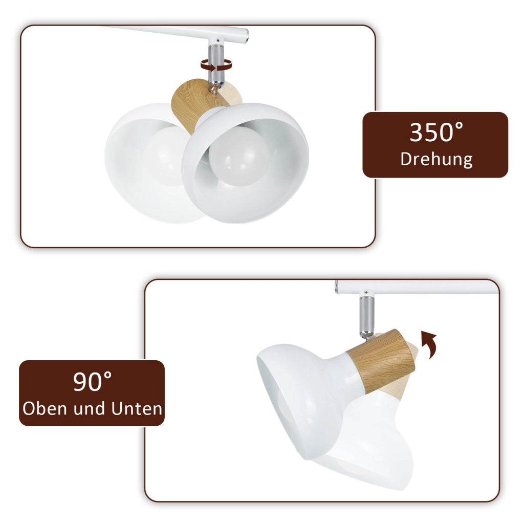 ZMH Faretto da soffitto LED neri E14 plafoniera orientabile 3 fiamme in metallo
