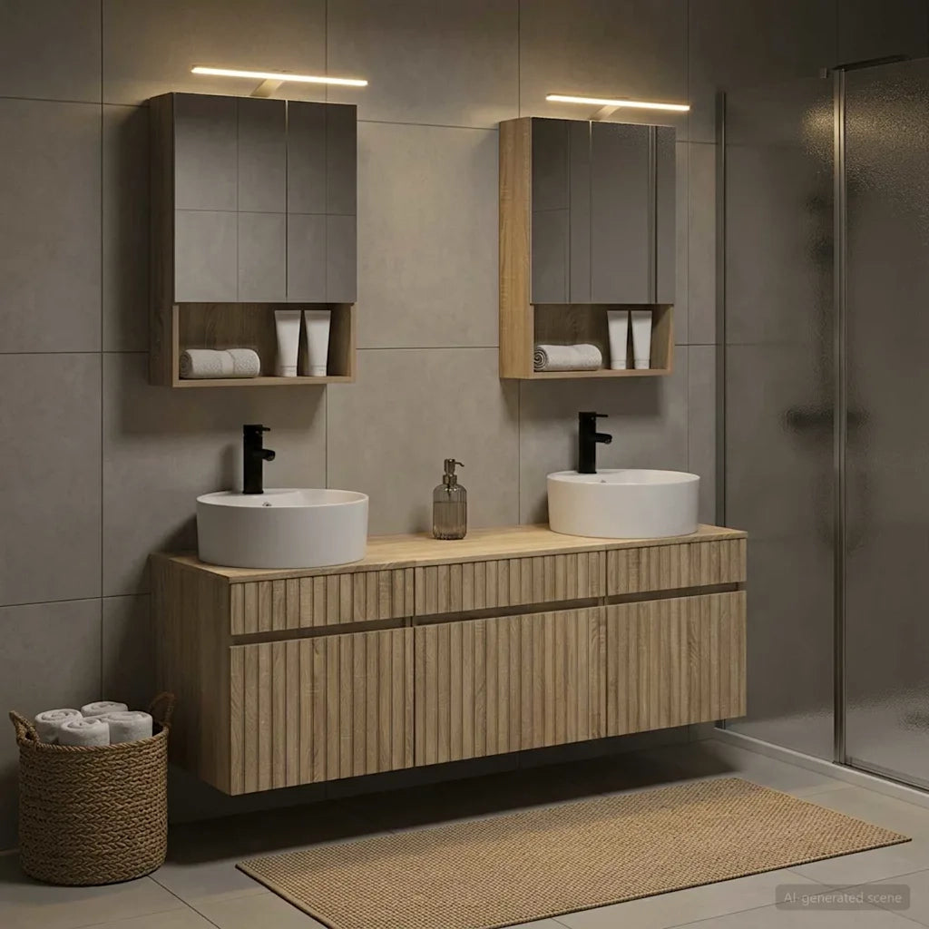 Set di Armadi da Bagno 5 pcs Rovere Sonoma 50 x 14,5 x 70 cm 3406601