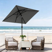 Ombrellone da giardino e balcone 206 x 135 cm in poliestere impermeabile grigio scuro