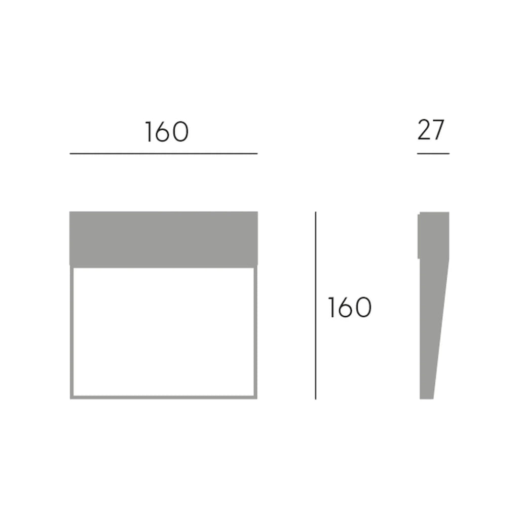Applique/Segnapasso Esterno In Alluminio Bianco Led 6 W Grande 3000K Geo Square