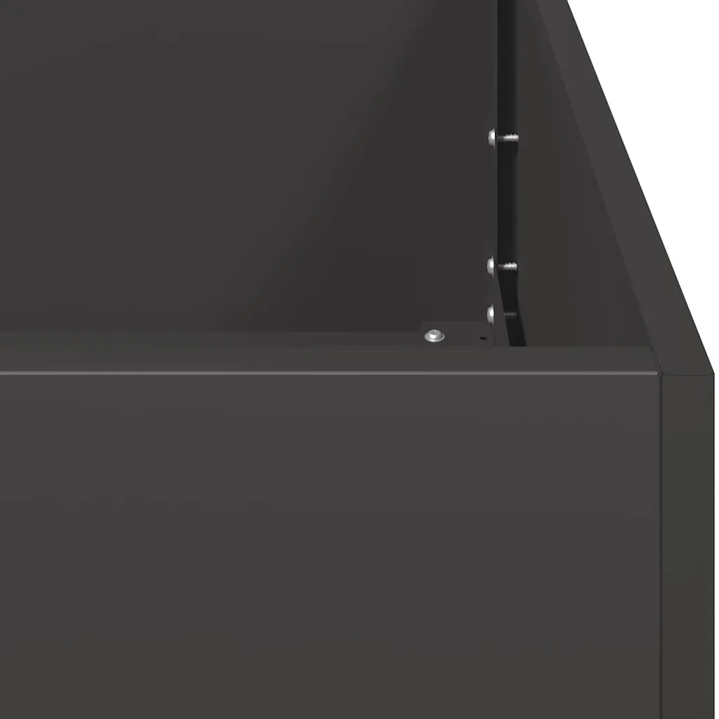 vidaXL Fioriera Nera 80x40x40 cm in Acciaio Laminato a Freddo