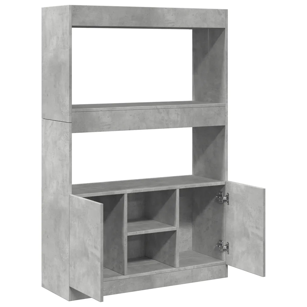 Credenza | Madia | Buffet da pranzo | Armadio da pranzo Grigio Cemento 92x33x140 cm in Legno Multistrato