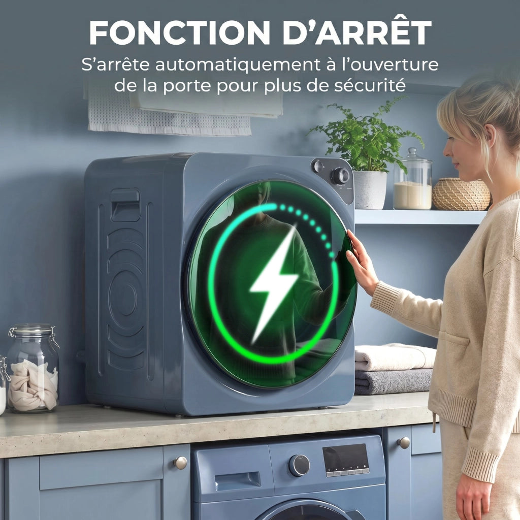 Asciugatrice a condensazione 5 kg 1000 W ¨C Minimal ¨C Acciaio inox blu