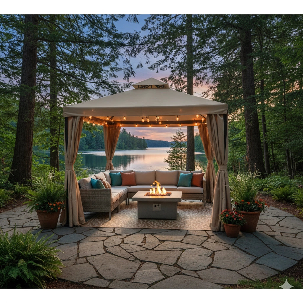 Gazebo da Giardino 3x3m in Alluminio Dallas Lujo Beige