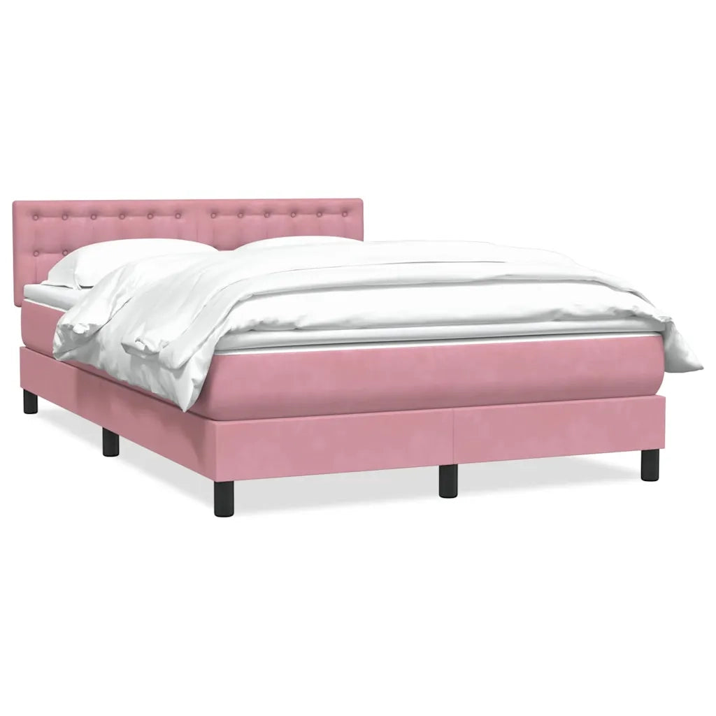 Giroletto a Molle con Materasso Rosa 140x210 cm in Velluto 3316598