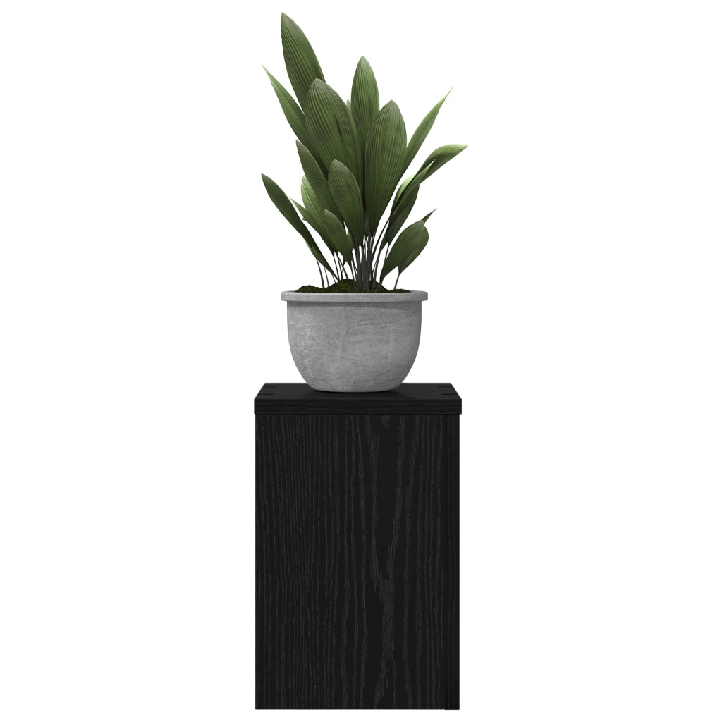 Supporti per Piante 2 pz Rovere Nero 20x20x30 cm Legno ingegnerizzato