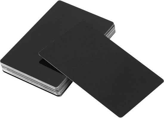 50 Stck Carte Visite Metalliche Impressive Blanks a Marcatura - Carte Visite per Ufficio - Nero