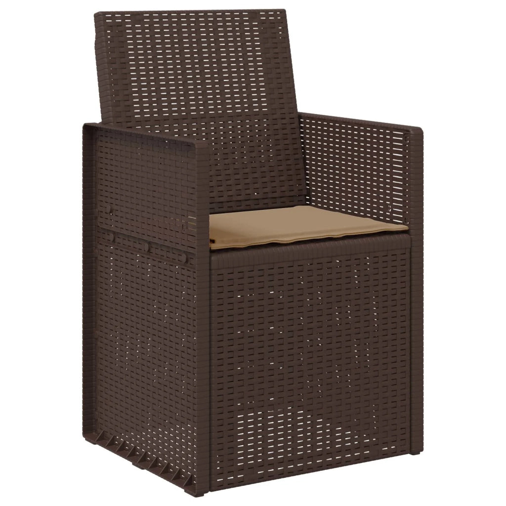Sedie da pranzo da giardino 2 pcs Marrone e Tortora PP