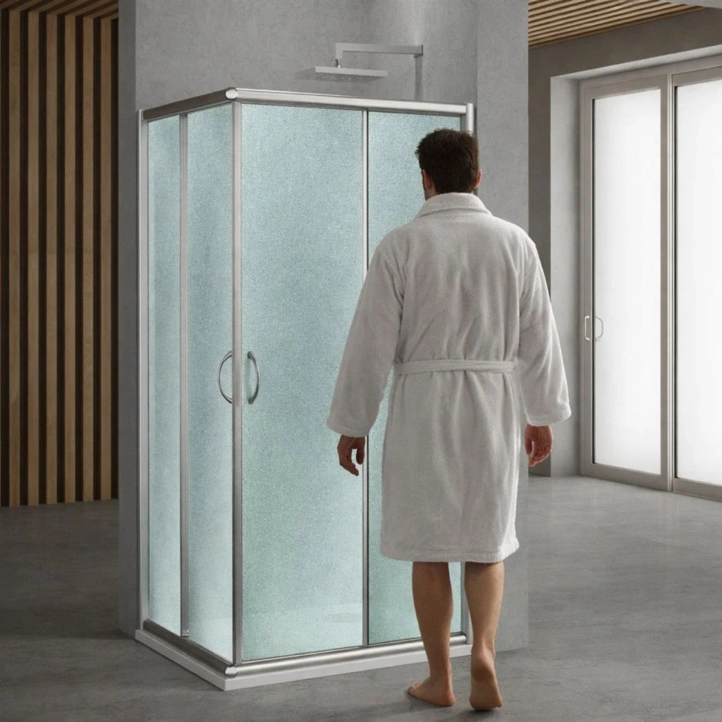Cabina doccia angolare in cristallo temprato 6 mm *** misure 67-70x97-100xh190 cm, confezione 1