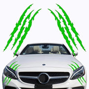 Monsterklauw Autostickers 2 pezzi - Verde - Vinile Idrorepellente - Decorazione Auto - Estetico - Piacevolmente Spettrale