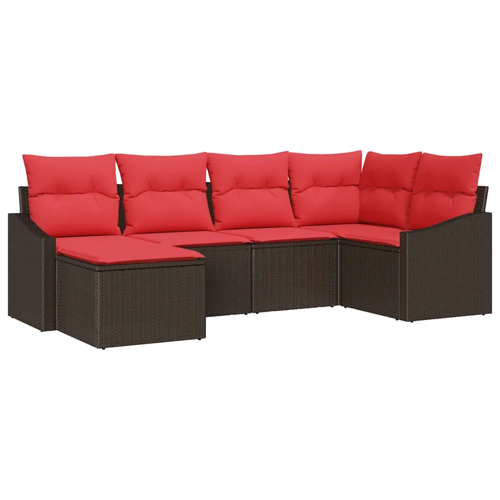 Set di divani 6 pz Marrone polyrattan 3346794