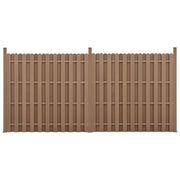 Set di 2 recinzioni frangivento e per la privacy in legno composito (WPC) marrone 185 x 376 cm 03_0006603