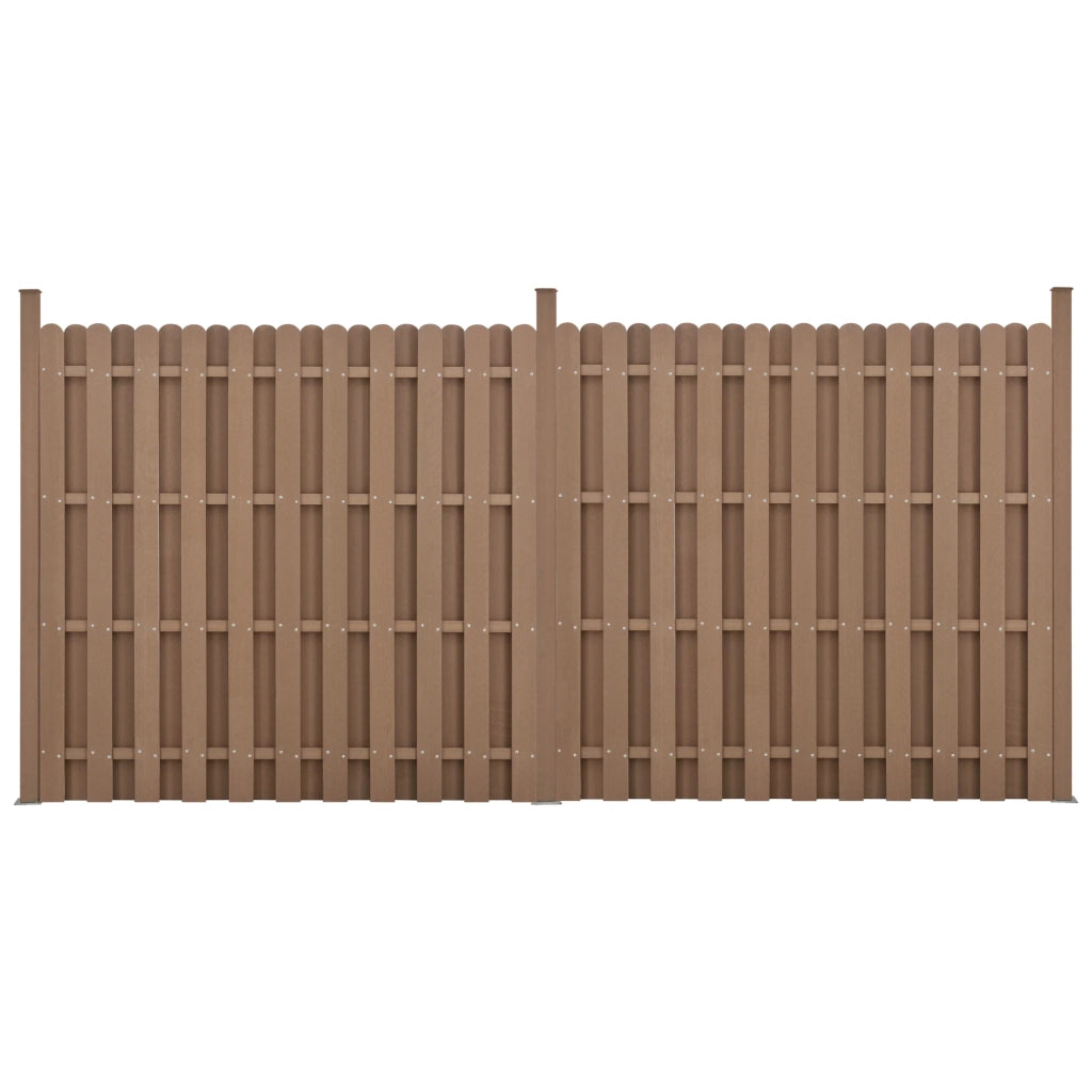 Set di 2 recinzioni frangivento e per la privacy in legno composito (WPC) marrone 185 x 376 cm 03_0006603