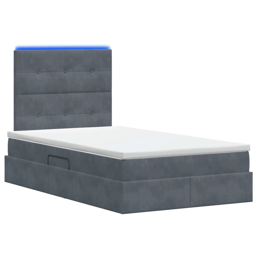 Letto con contenitore LED e materasso Grigio Scuro 120 x 200 cm 3460123
