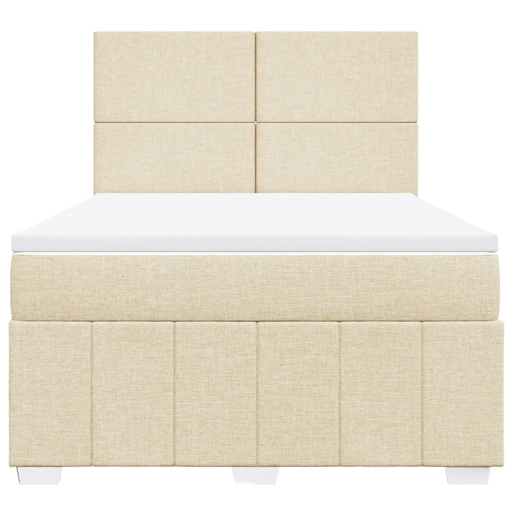 Giroletto a Molle con Materasso Crema 160x200 cm in Tessuto 3294017