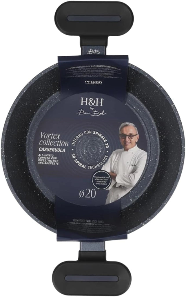 Casseruola 2 Manici H&H ATD Vortex Barbieri 20 cm per Induzione