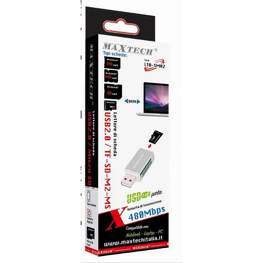Trade Shop - Lettore Di Schede Memoria Memory Card Usb 2.0 480 Mbps Tf/sd/m2/ms Card Lto-sm02 -