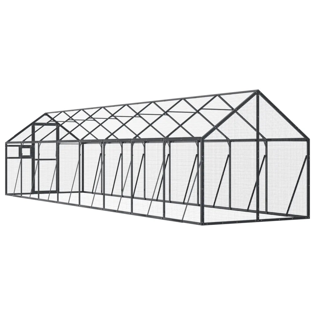 vidaXL Voliera Antracite 1,79x8x1,85 m in Alluminio