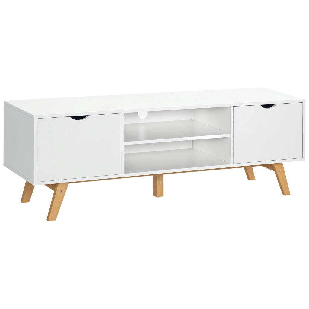 Mobile TV con 2 ante e 2 ripiani ¨C zephmum ¨C bianco legno 150x39x50 cm