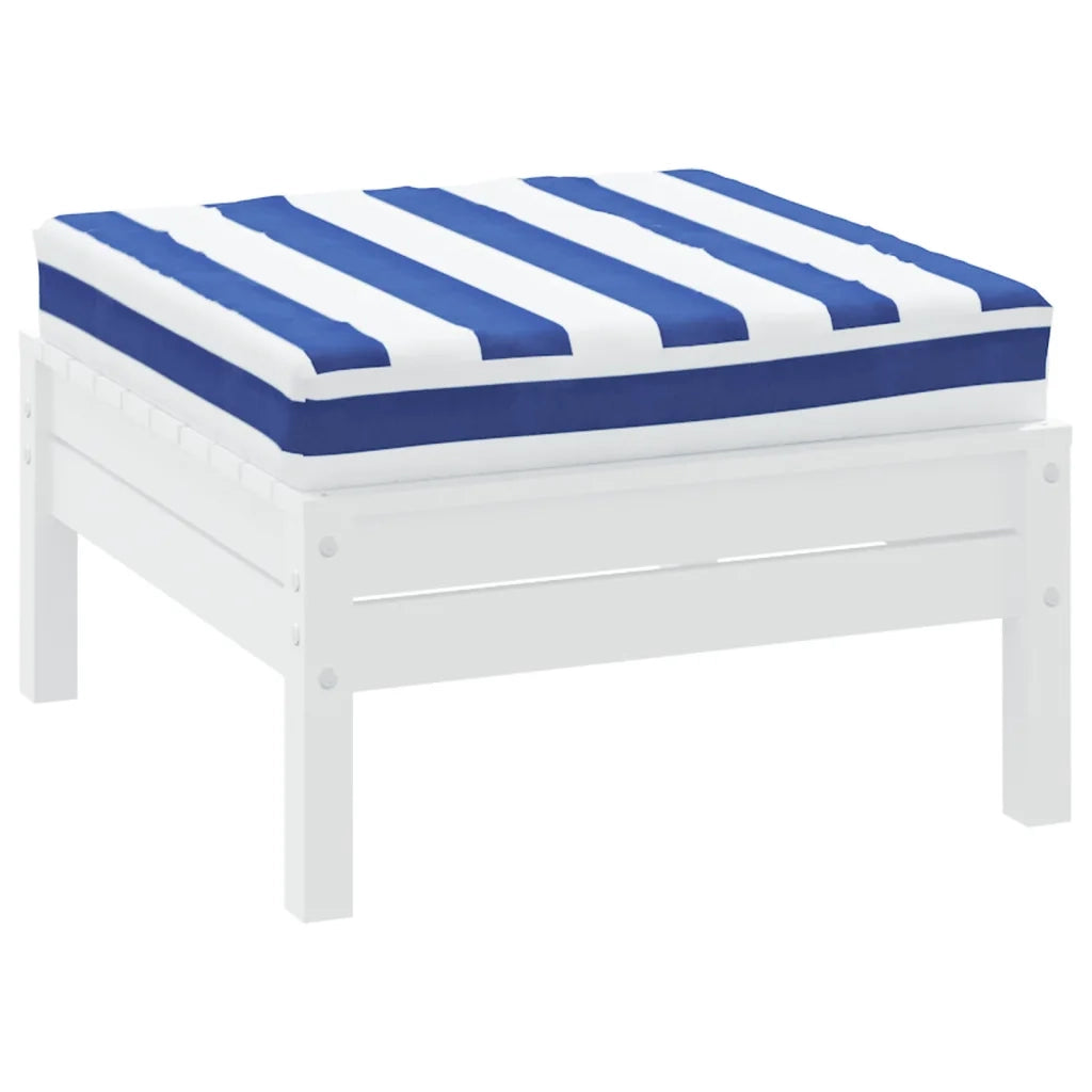 Cuscino Pallet Strisce Bianche e Blu 60x60x8 cm Tessuto Oxford 361804