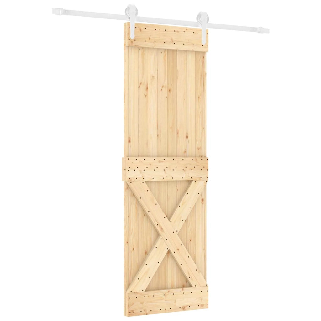 Porta scorrevole Naturale e Bianco 70 x 210 cm 3445145