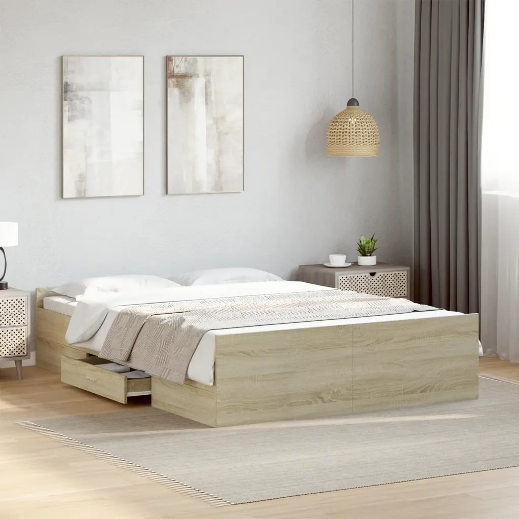 Giroletto Cassetti Rovere Sonoma 120x190 cm Legno Multistrato 3280323