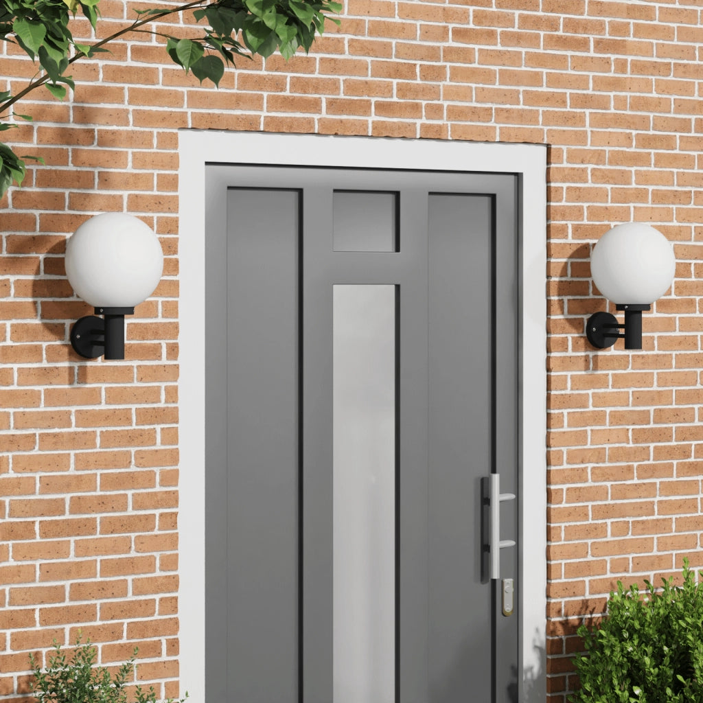 Lampade da parete da esterno 2 pezzi in acciaio inox nero IP44