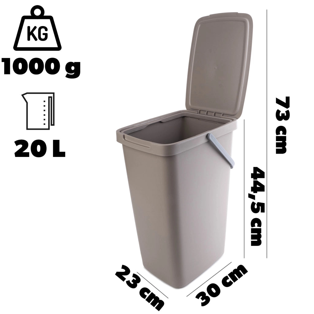 KADAX Zestaw koszy SYSTEMA Q COLLECT 20L jasny brą
