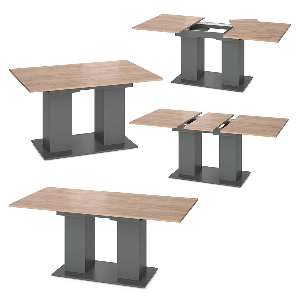 Vicco Tavolo da pranzo allungabile Antracite 90 x 140 cm