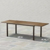 Tavolo da Giardino Allungabile da 160-240 cm per 6-8 Persone Rettangolare in Acciaio e Alluminio, Effetto Legno