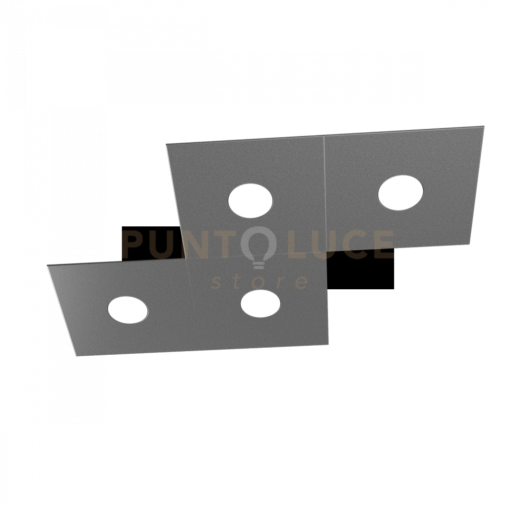 ECCENTRIC APPLIQUE-PLAFONIERA 4 LUCI GRIGIO ANTRACITE 1156-4L-GA