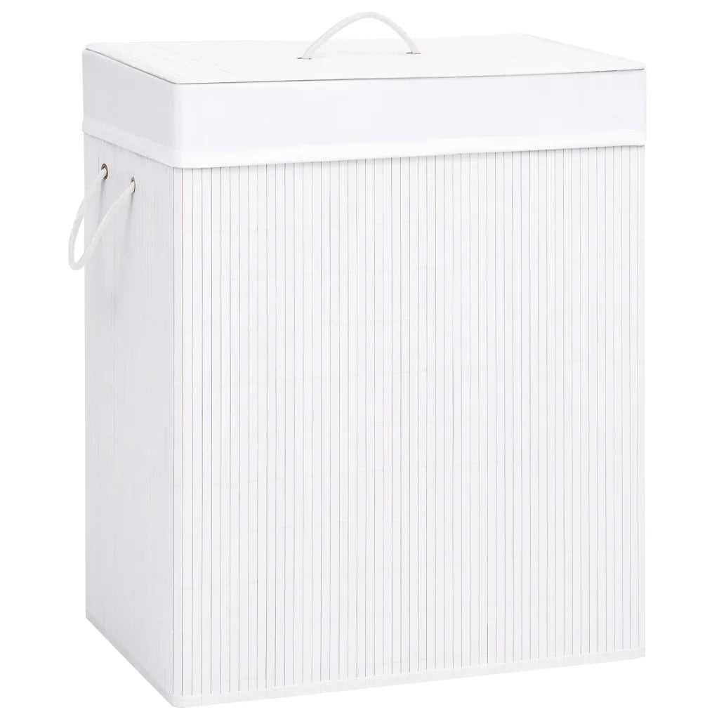 Cesto Portabiancheria in BambÃ¹ Bianco 100 L cod mxl 52684