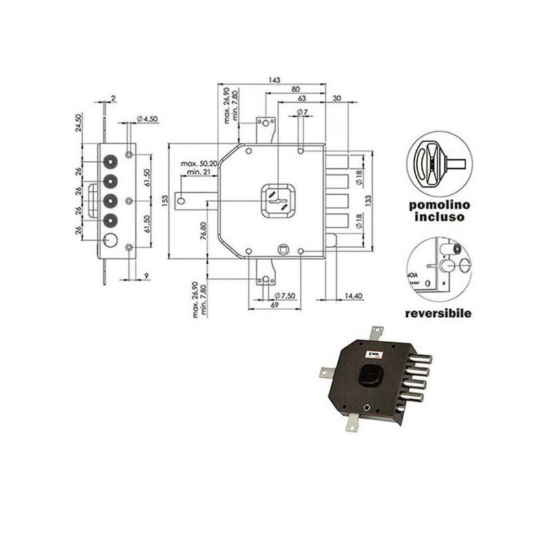 Serratura Sic.Quintupl.Dx Dm A416 Moia