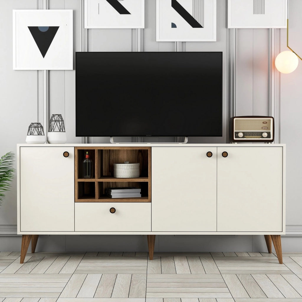 Credenza in legno "Napoli" - 180 x 35 x 81 cm - Crema