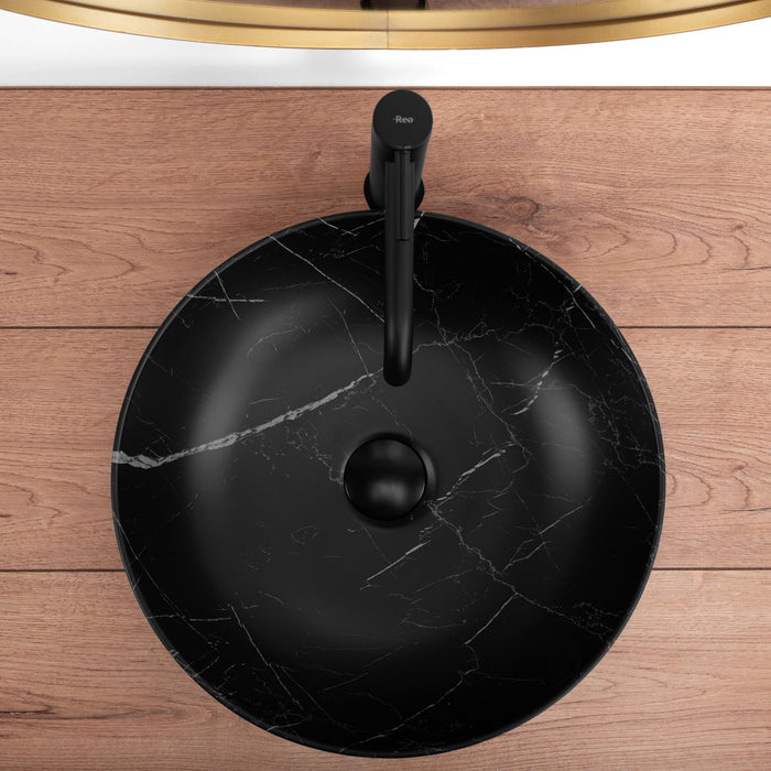 Lavabo Da Appoggio Rea Fibo Black Matt