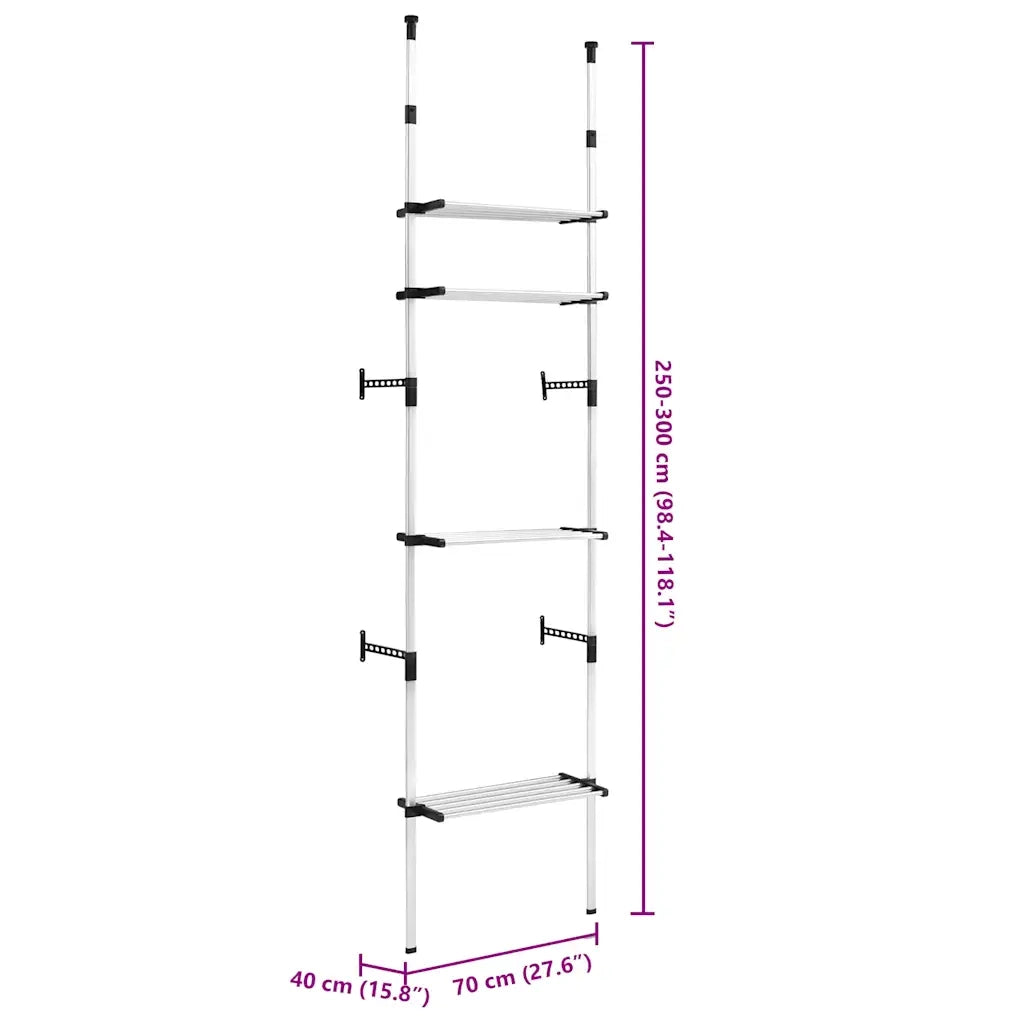 Sistema per Guardaroba Telescopico con Mensole in Alluminio 321106