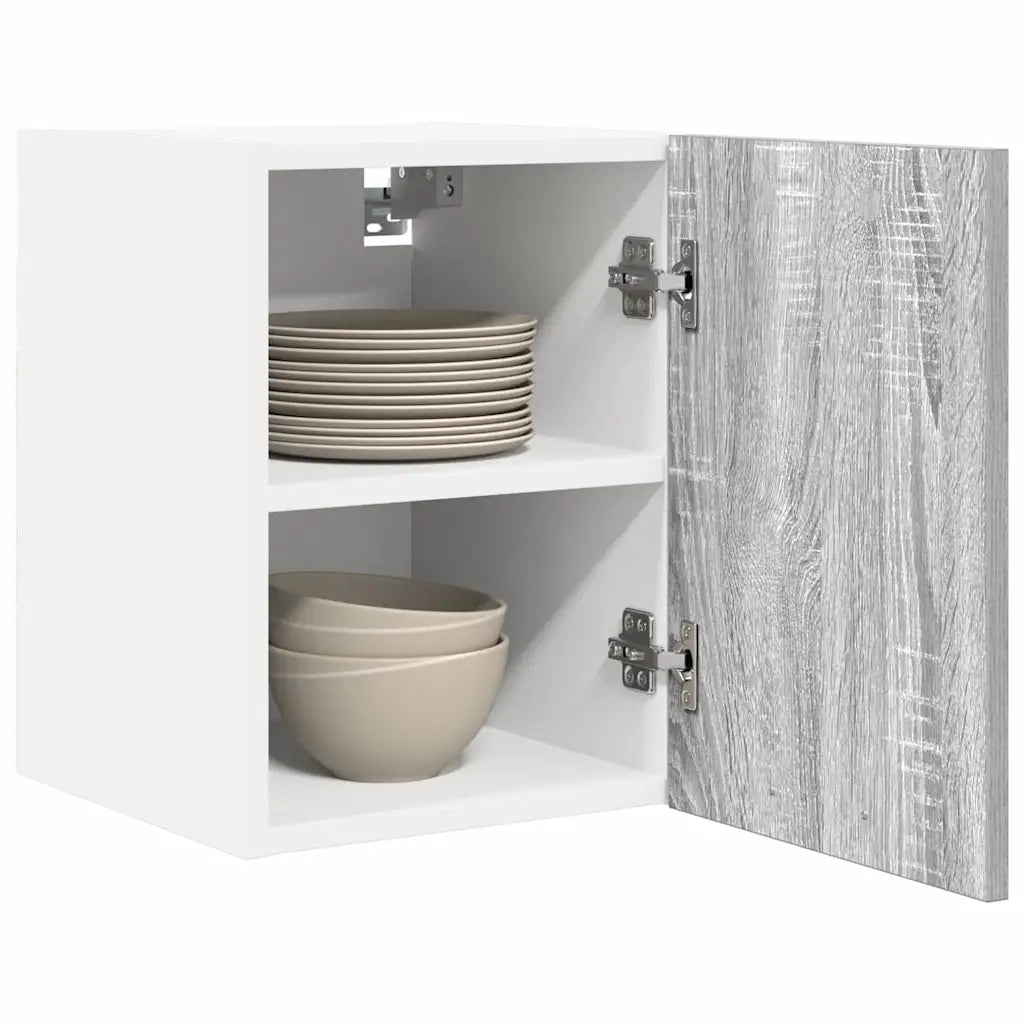 Armadio pensile 2 pcs Grigio Sonoma e Bianco 30 x 31 x 40 cm