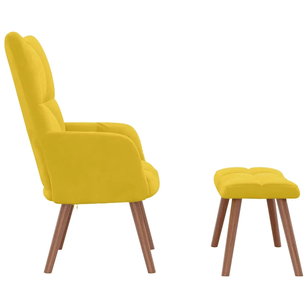 Poltrona Relax con Poggiapiedi Giallo Senape in Velluto cod mxl 12295