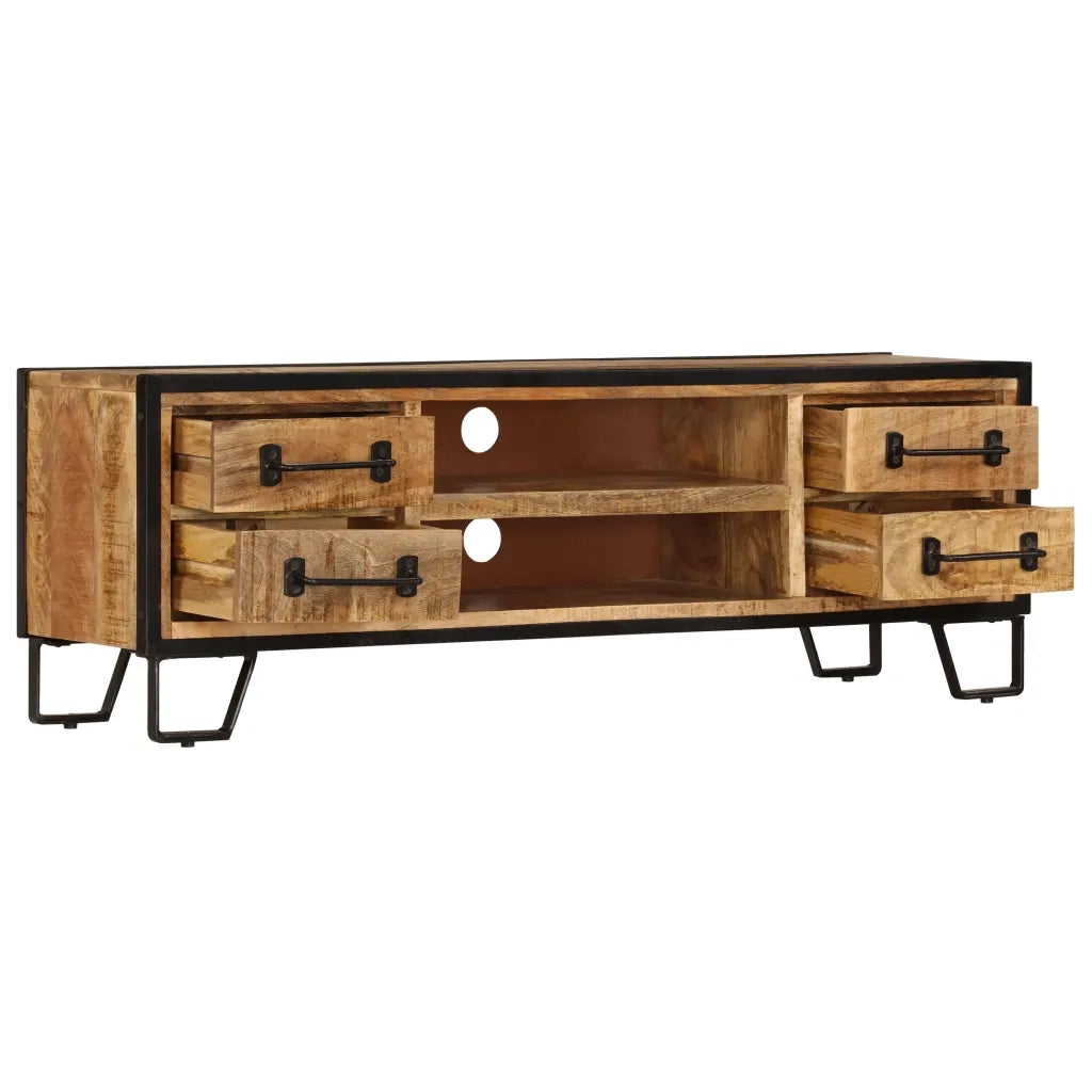 Mobile Porta TV con Cassetti 120x30x40 cm Legno Massello Mango 247343