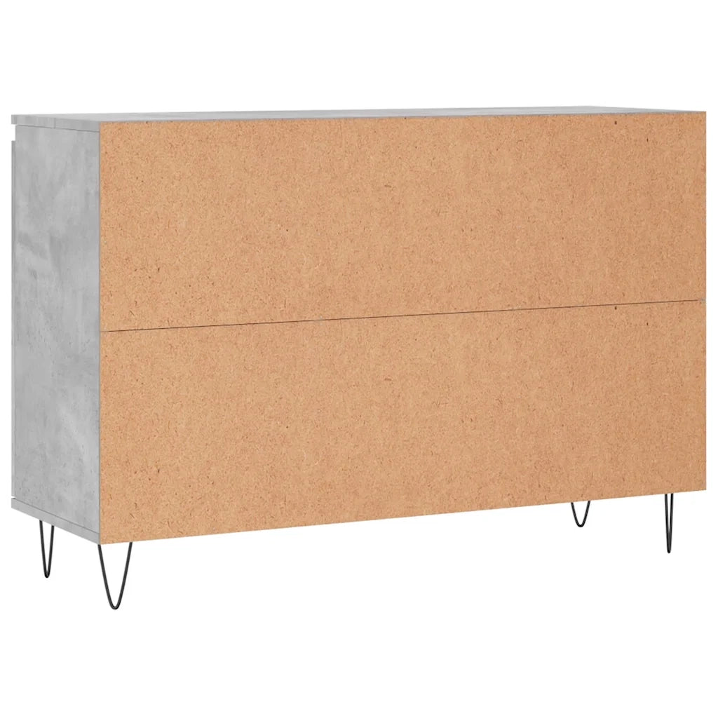 Credenza Grigio Cemento 101,5x35x70 cm in Legno Multistrato 827208