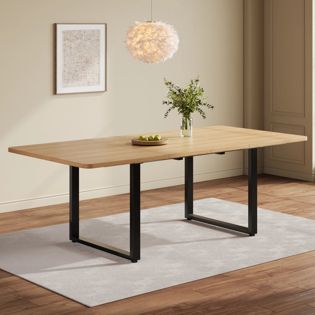TAVOLO da pranzo allungabile 140/180/220 x 80 cm MDF colore rovere