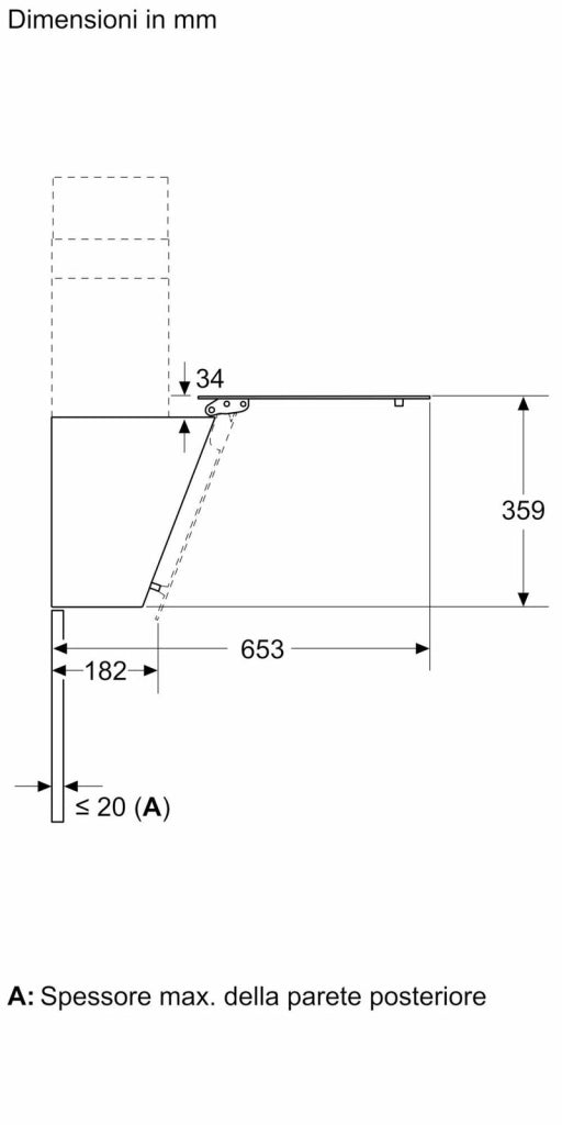 Bosch Serie 2 DWK85DK60 Cappa a parete 80 cm Vetro nero Classe A