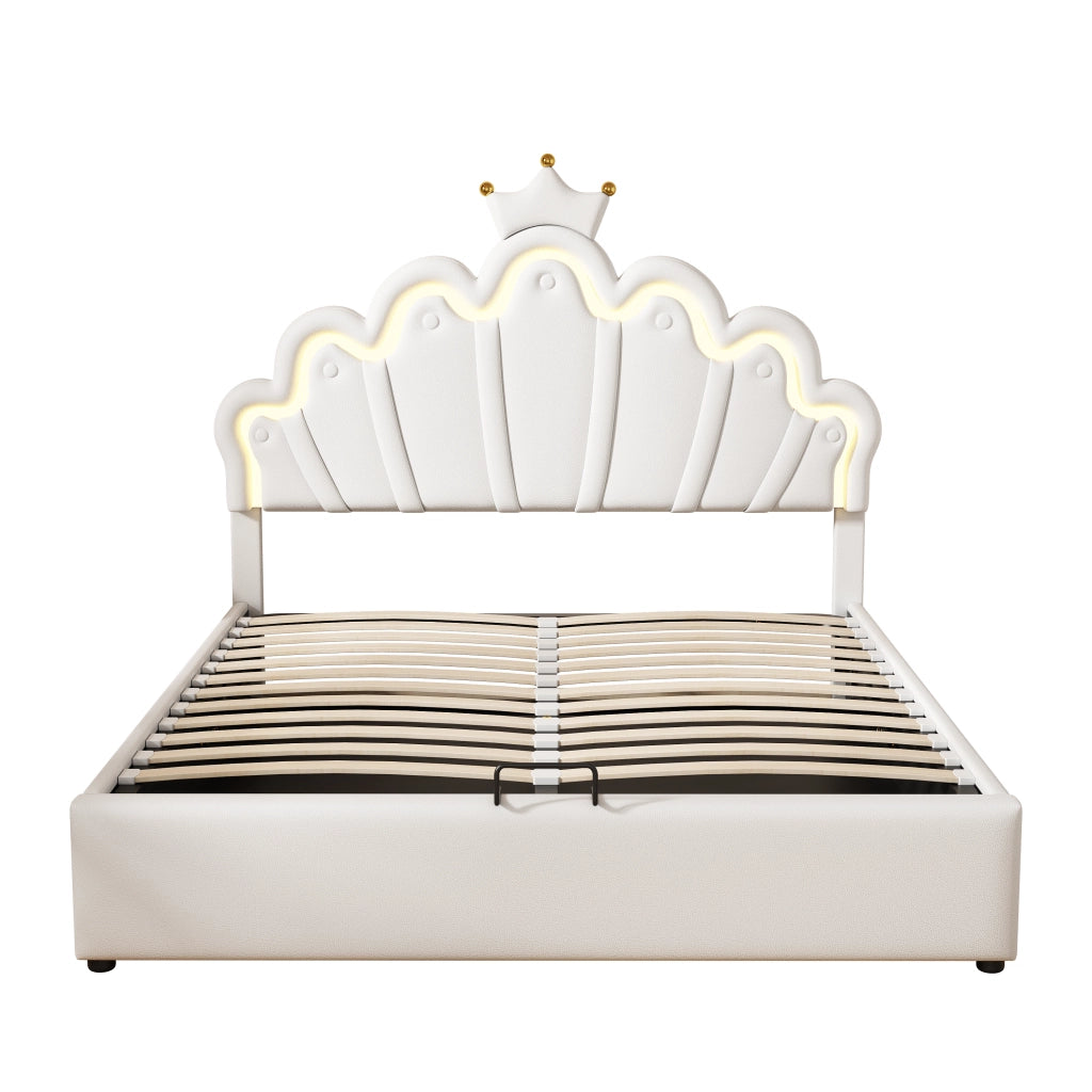 letto imbottito pu bianco 140 x 200 cm
