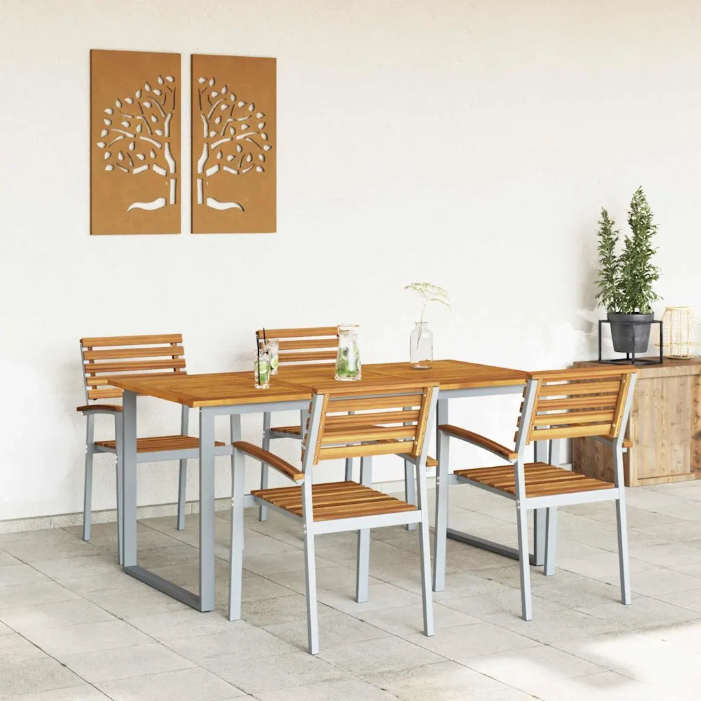 Set da Pranzo per Giardino 5 pcs Grigio 3284345
