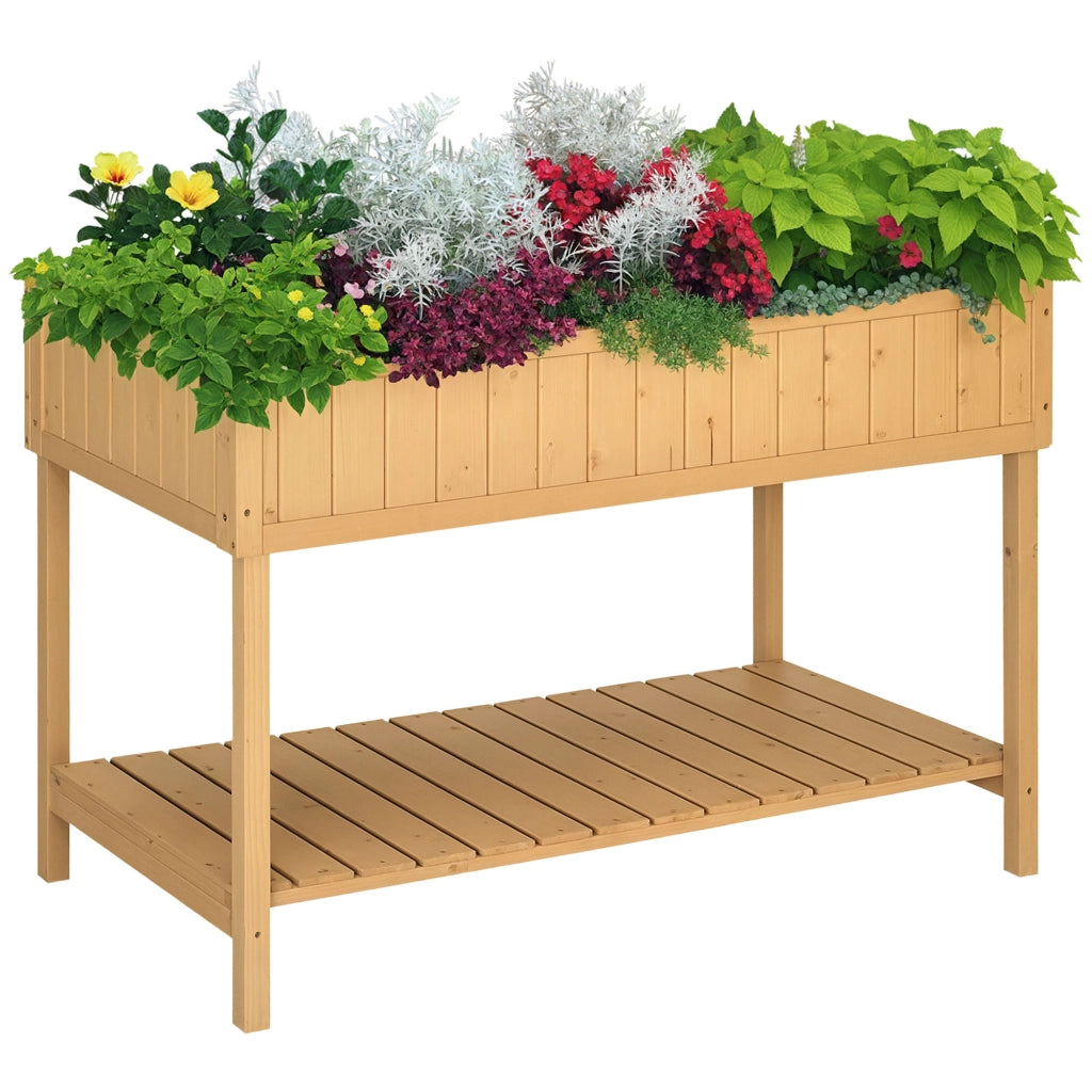 Letto a soppalco con 8 scomparti e tavolo da giardino ¨C zephmum ¨C in legno di abete con ripiano e scarico