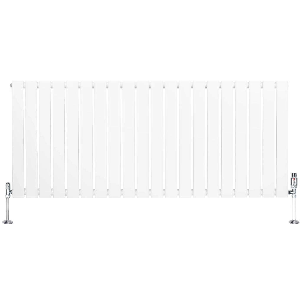 Radiatore Orizzontale 600 x 1400 mm con Valvole TRV Bianco