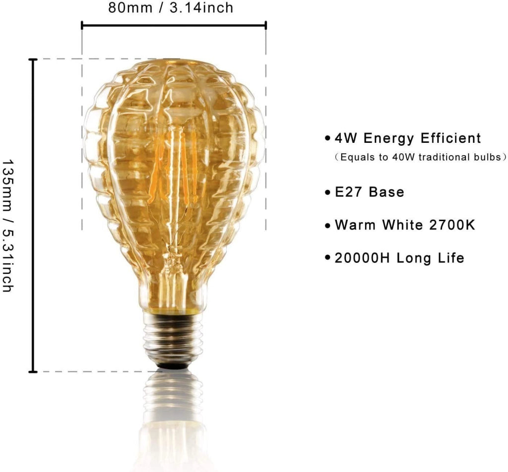 ZMH Lampadina LED E27 vintage lampadina retrò Edison bianco caldo lampadina a risparmio energetico bianco caldo